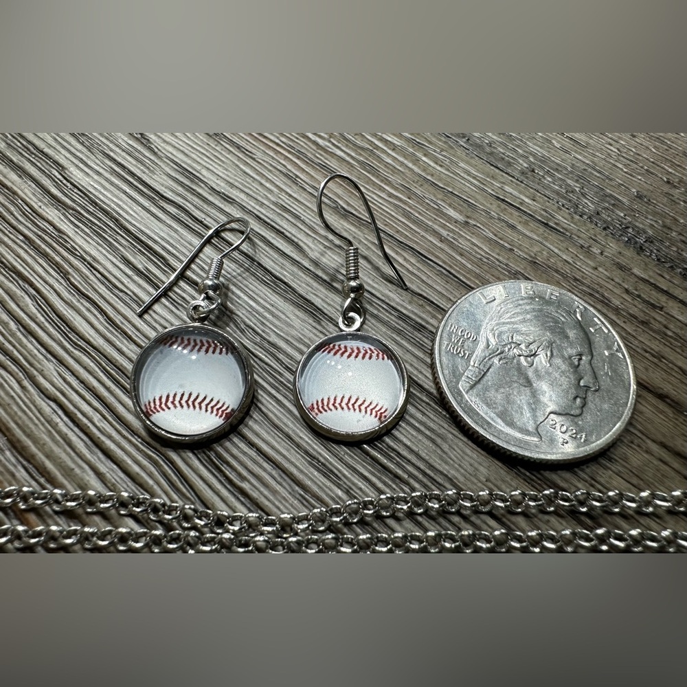 4 Piece Baseball Themed Jewelry Set - Picture 2 of 11